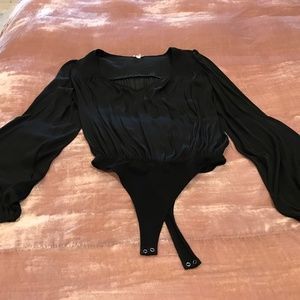 Free People flowy Black Bodysuit -Small